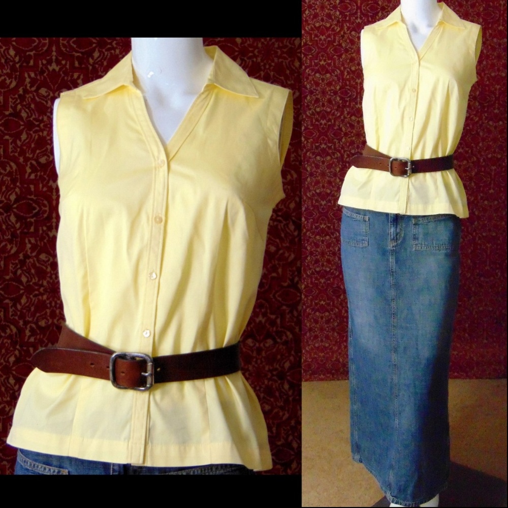 GEOFFREY BEENE sleeveless fitted blouse 4🗓️